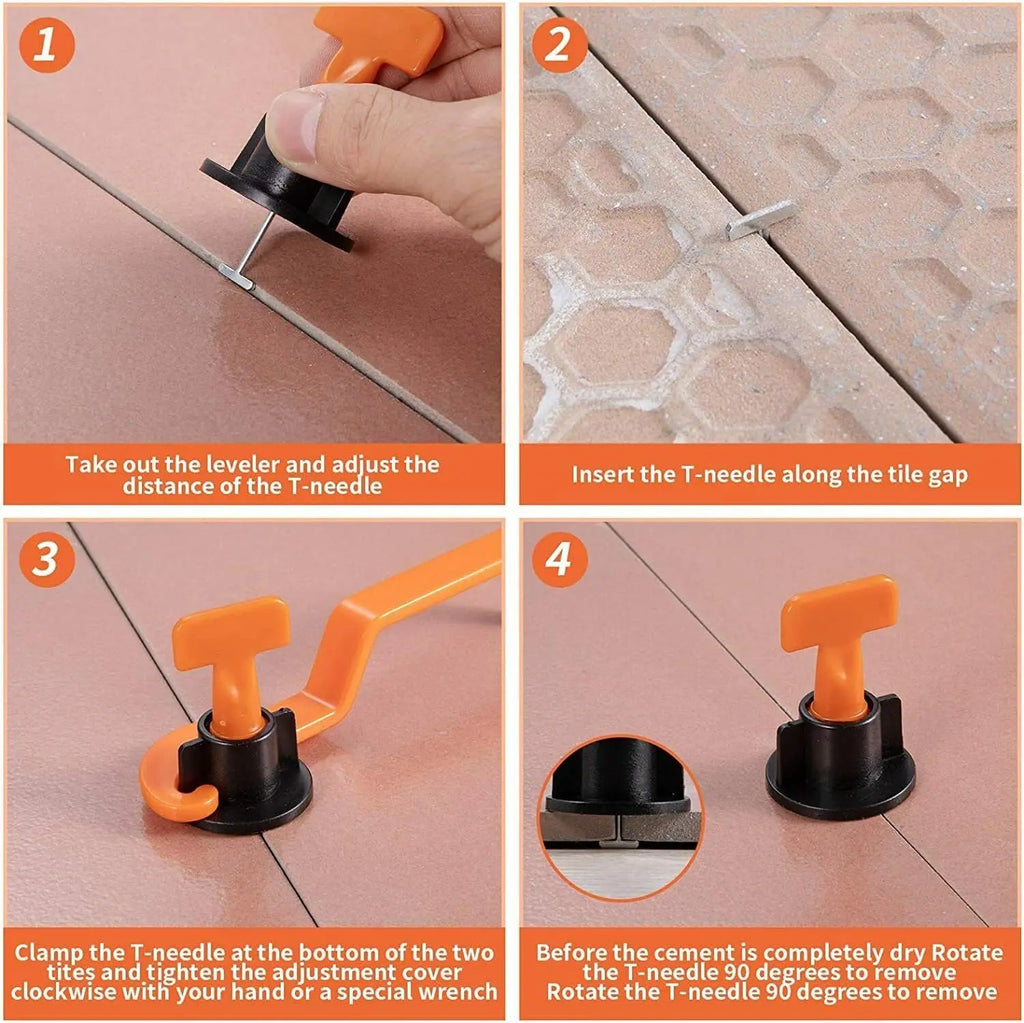 51Pcs Floor Tile Leveling System Clips Spacers Porcelain Ceramic Leveler Kit For Tile Laying Wall Fixing Construction Tools