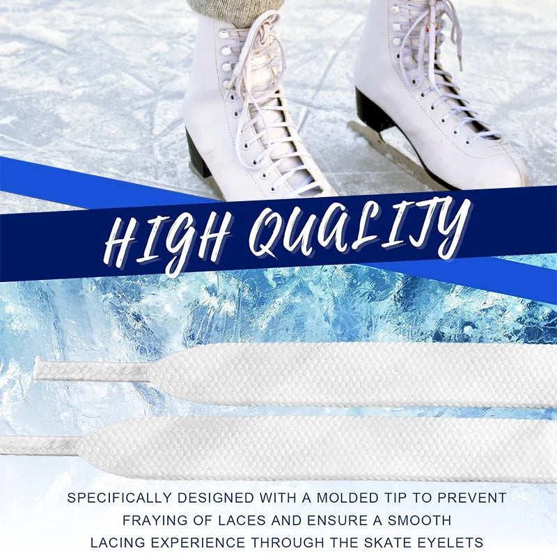 UICE Figure Skating Shoe Laces Width 0.5cm Figure Skate Laces 86/94/102in Dual Layer Braid Skates Laces Ice Skating Accessorie