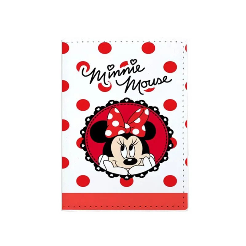 2023 Disney Mickey Minnie Mouse Travel Accessories Passport Cover Holder PU Leather Unisex ID Bank Card Holders Wedding Gifts