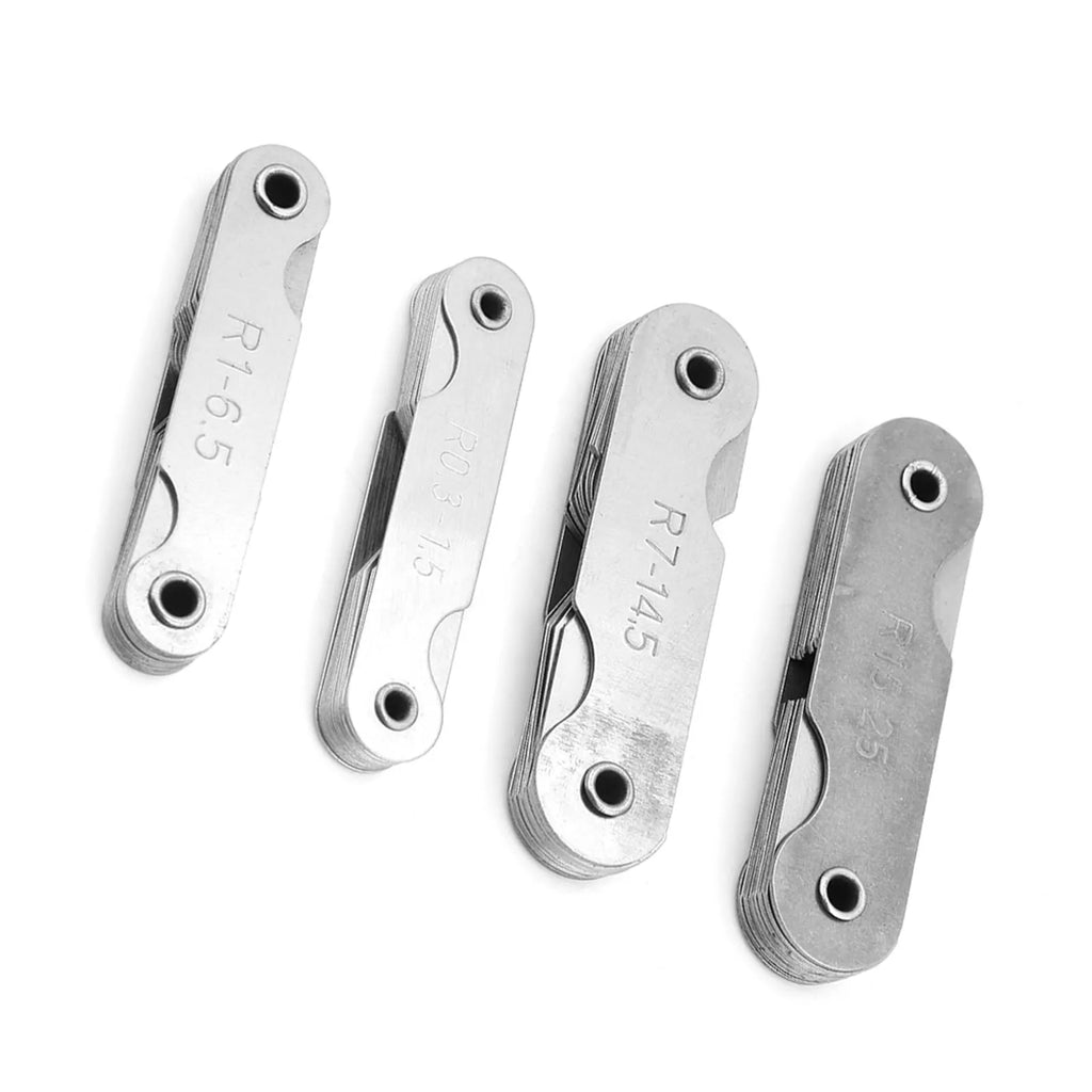4PCS Stainless Steel Radius Gauge R0.3-1.5/ R1-6.5/ R7-14.5/ R15-25 Radius Measuring Tool Convex Gauge