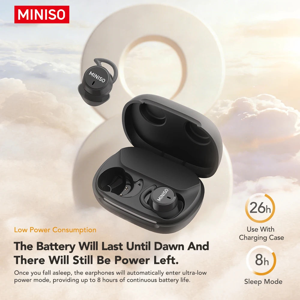 MINISO MS217 TWS Mini Sleep Earbuds Bluetooth 6.0 AI Translator 134 Languages ENC Noise Cancelling Ultra-Light In-Ear Headphones