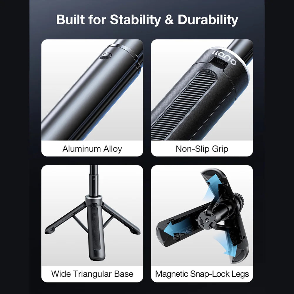 llano 16"/40cm Action Camera Tripod for DJI Osmo Pocket 3, Insta360 X5 X4 X3, Gopro Hero13/12, Extendable Mini tripod with 1/4''