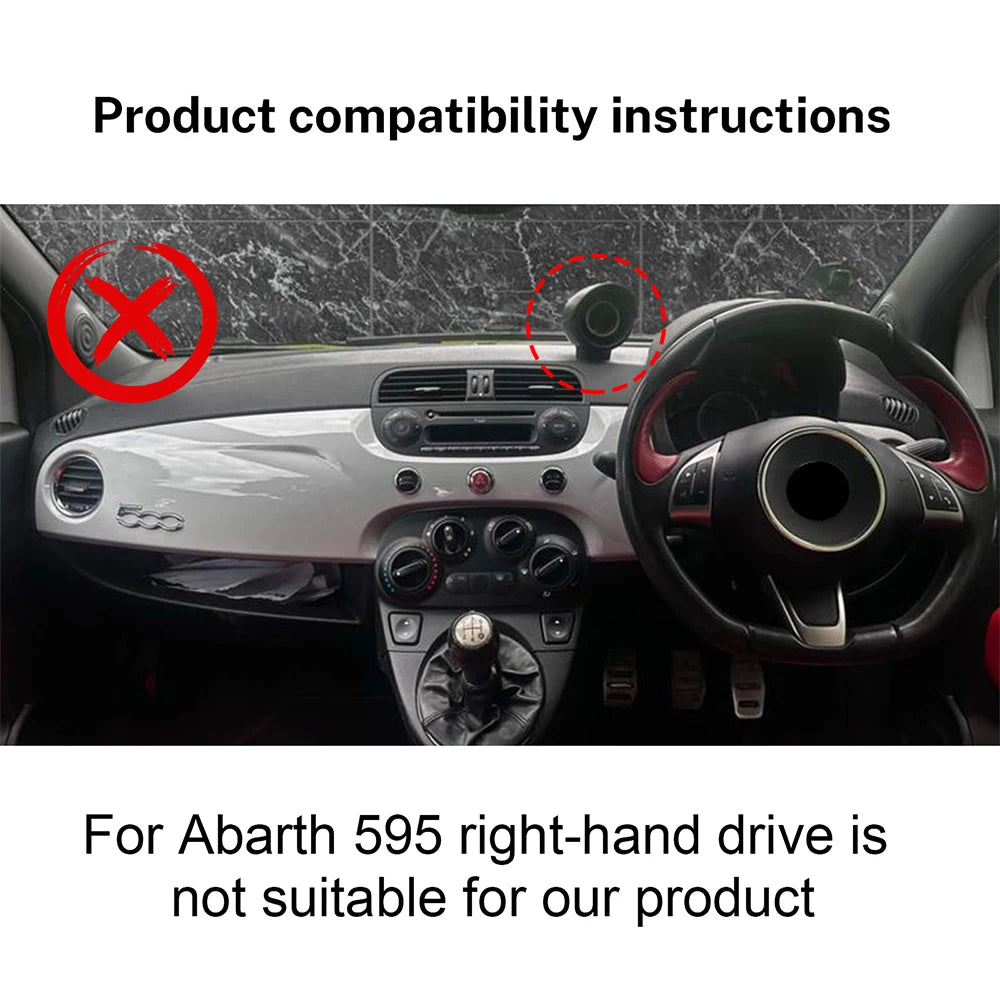 LHD RHD For Fiat 500 2008-2023 Abarth 595 2012-2017 2018 2019 2020 2021 2022 2023 Flannel Dashmat Car Sunshade Mat Carpet Pad