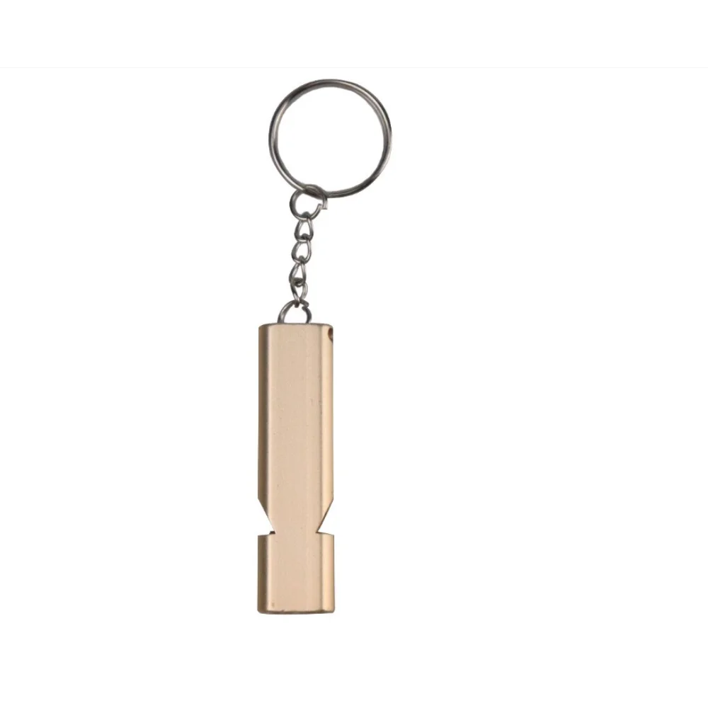 Hot Aluminum Alloy Double Tube Survival Whistle Emergency Rescue Whistle Keychain EDC Tool for Camping Hiking Outdoor Training