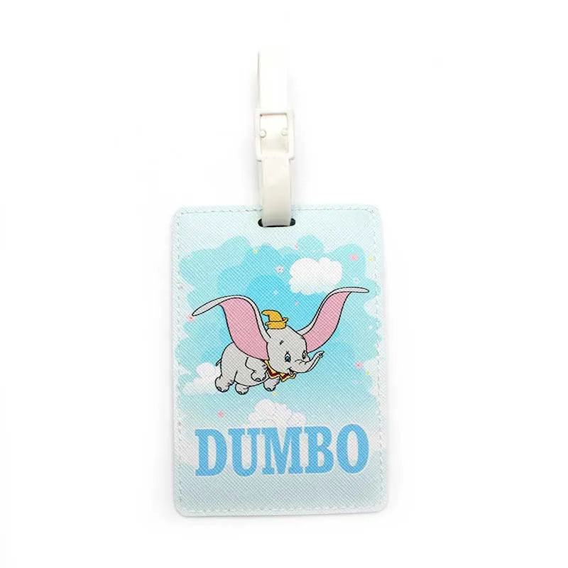 Cute Disney Dumbo Travel Accessories Luggage Tag PU Suitcase ID Addres Holder Baggage Boarding Tag Portable Label