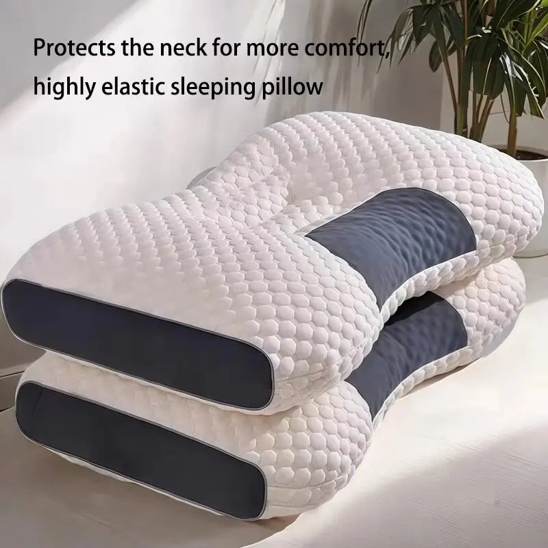 1PC Neck Pillow Help Sleep Protect The Neck Cervical Orthopedic Soybean Fiber Massage Household SPA Pillow For Sleeping