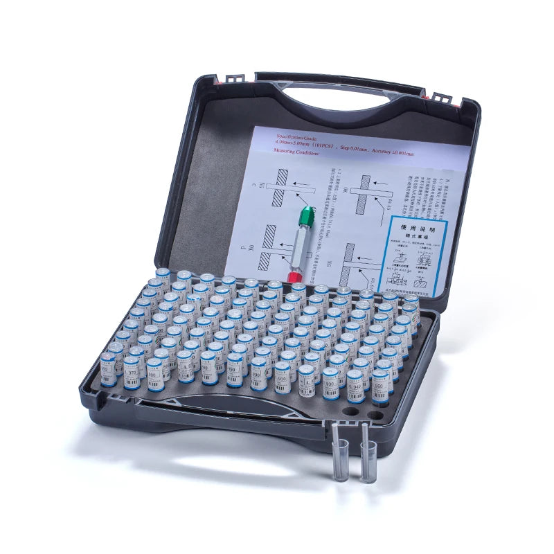 High Precision Pin Gauge Set Within 10mm, Step 0.01/0.05/0.1mm, GCr15 Steel, Small Size Tool for Hole Measurement, Customizable