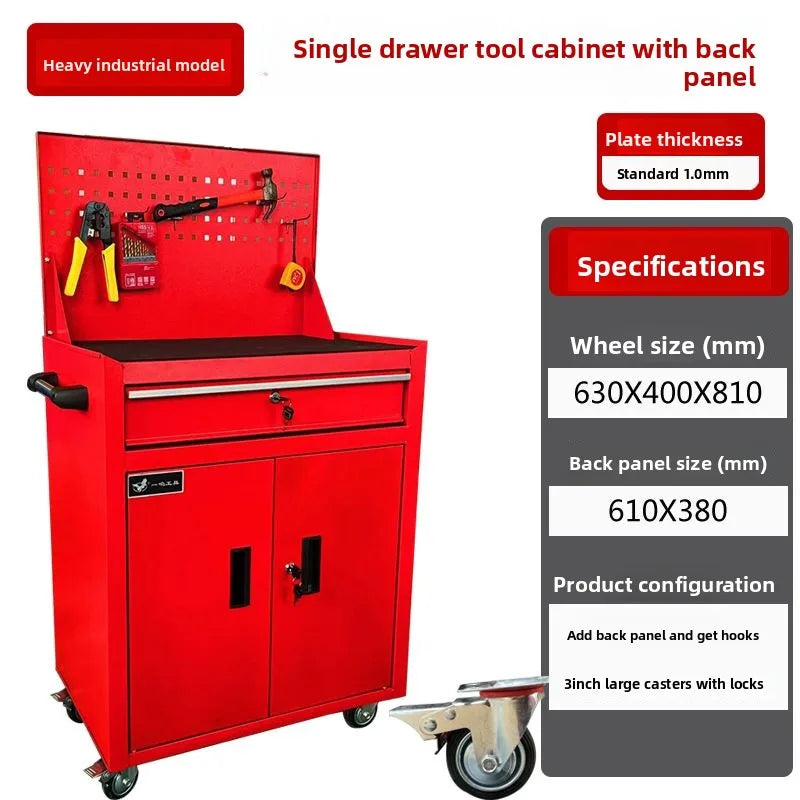 Heavy Duty Tool Cabinet with Wheels – Thick Steel Rolling Tool ChestLockable Drawers & Storage Organizerfor Garage Workshop