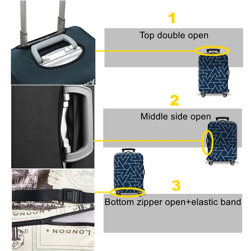 Thick Elastic Universe Luggage Protective Cover Zipper Suit For 18-32 inch Bag Suitcase Covers Trolley Cover Travel Accessories