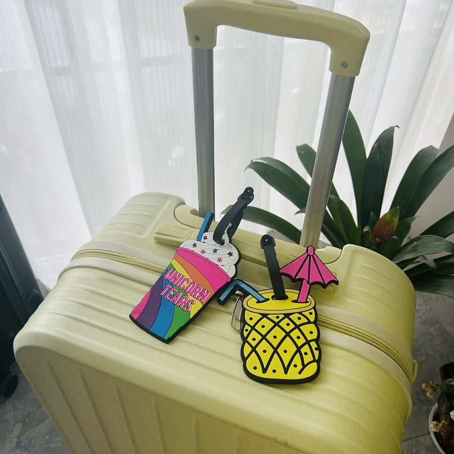 1/2pcs summer vacation ice cream luggage tag PVC holiday travel accessories suitcase tag Silicone portable name tag