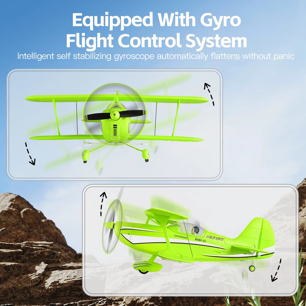 WLtoys A310 RC Biplane Aircraft 2.4G 1504 Brushless Remote Control Glider 3D6G Fixed-Wing Aircraft Model Stunt Biplane Model Toy