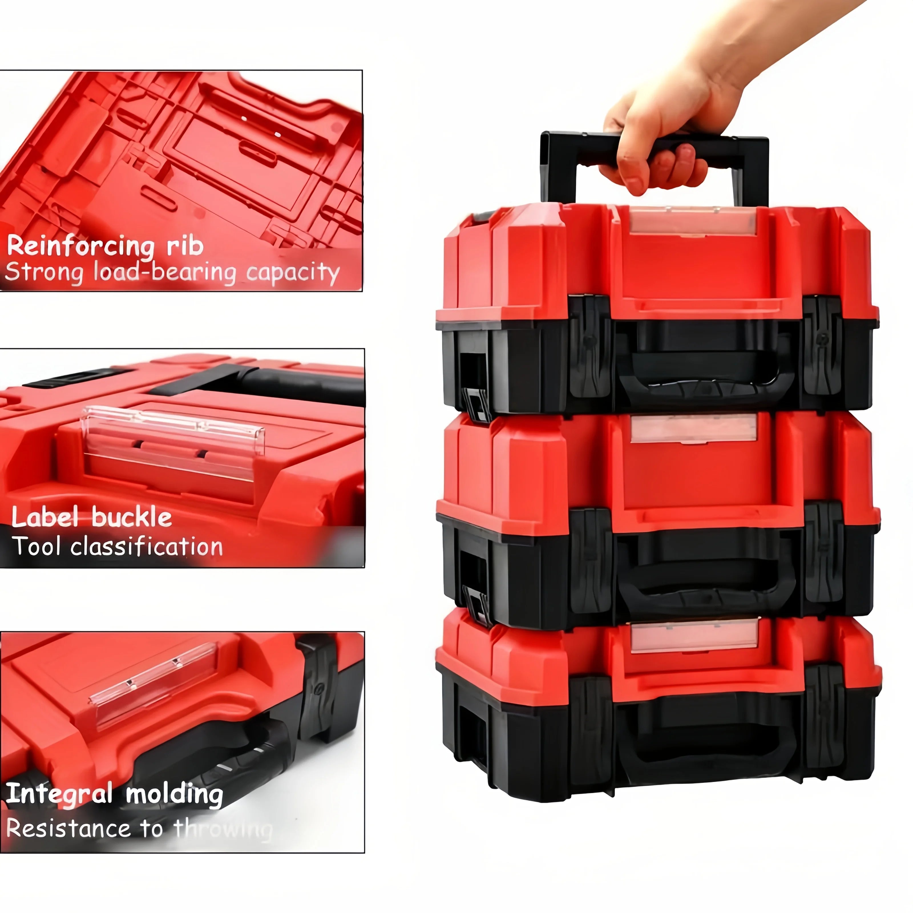 Tool Organizer Box Multi Functional Tool Box Durable Storage Suitable for Electricians Carpenters Stacking Storage Boxes Toolbox