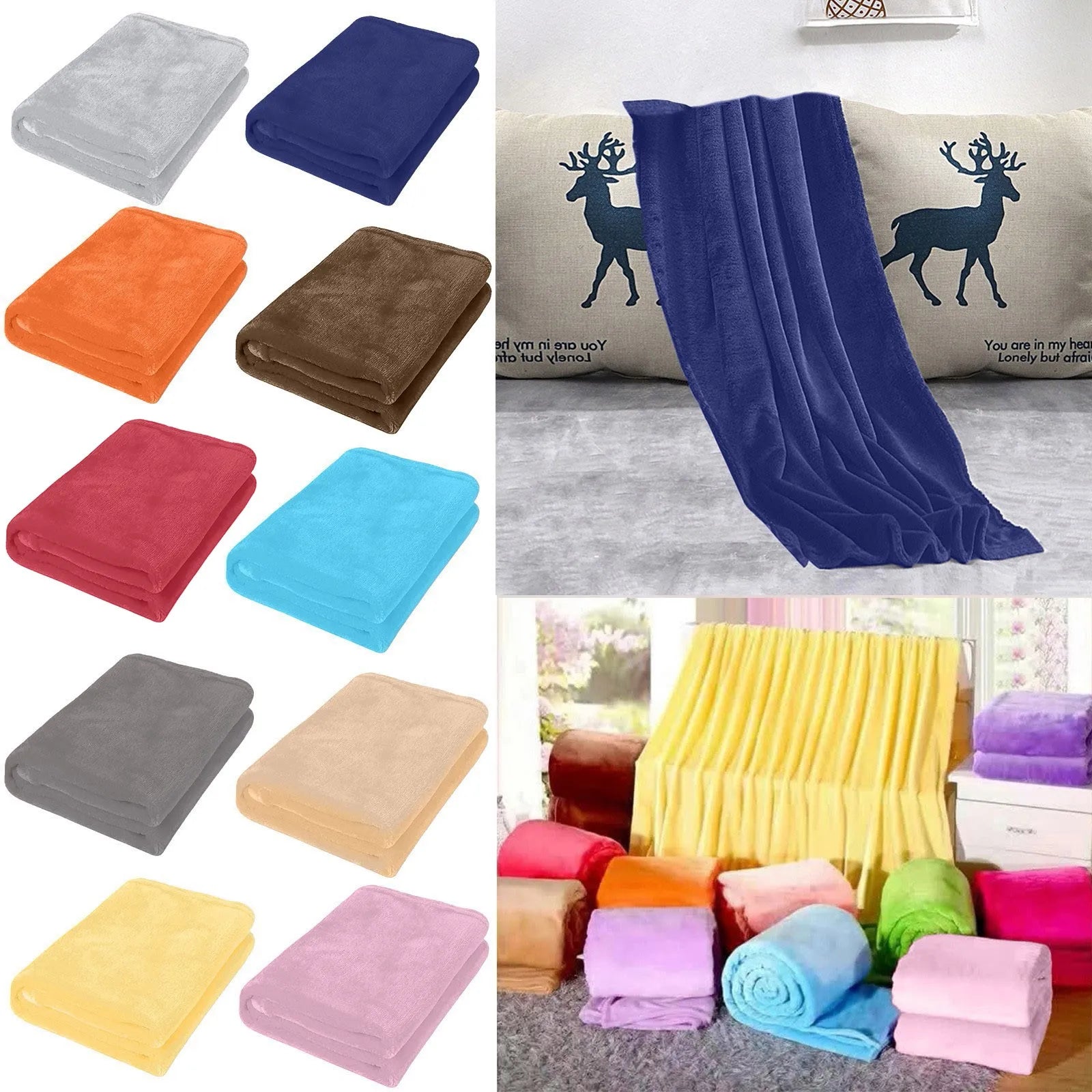 Plain Flannel Coral Blanket Small Fleece Sheet Super Warm Solid Micro Plush Fleece Blanket Throw Rug Sofa Bedding Supplies