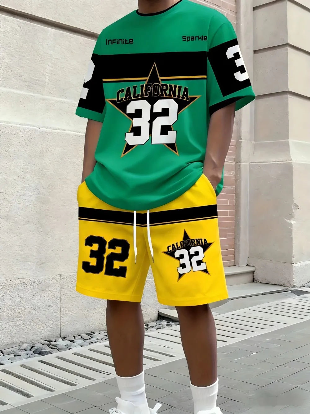 2026 Summer New Men's Short-Sleeved Shorts Set - Street Casual Fashion Comfortable Soft 3D Digital Pattern Printing