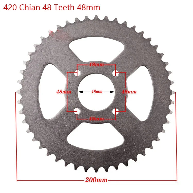 420 Chains 25T/37T/39T/41T/43T/48T Rear Sprocket Cog for Dirt Pit Bike 125/140/150/160cc CRF70 90 110 TTR100 KLX65