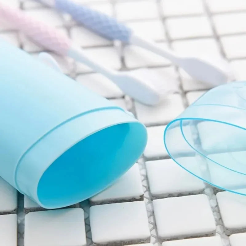 Dopamine Portable Toothbrush Case with Lid Hangable Travel Toothbrush Case Multifunctional Dustproof Toothbrush Storage Box