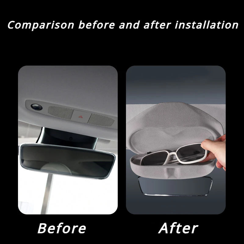 Car Sunglasses Case Glasses Storage Box Holder For Tesla Model 3 Highland 2023 For Model Y/3 Car Glasses Case Box Car Accessorie