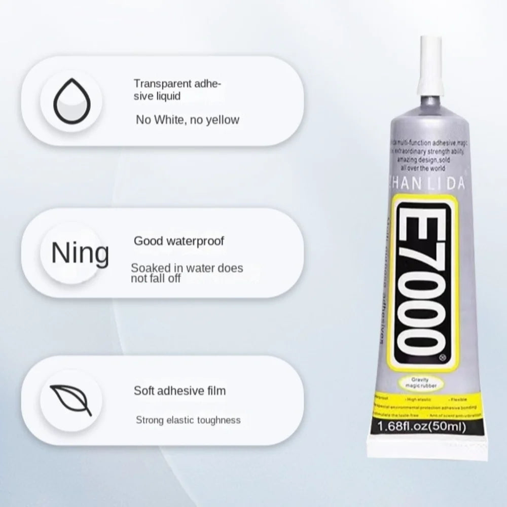 New 50/110ML Clear Glue E7000 DIY Craft Rhinestone Jewelry Adhesive Multipurpose Fabric Adhesive Leather Bag Fixing