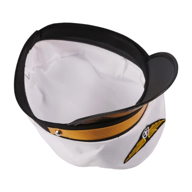 652F for Creative Pilot Hat Captain Cap Adjustable Octagonal Hat for Masquerade Party