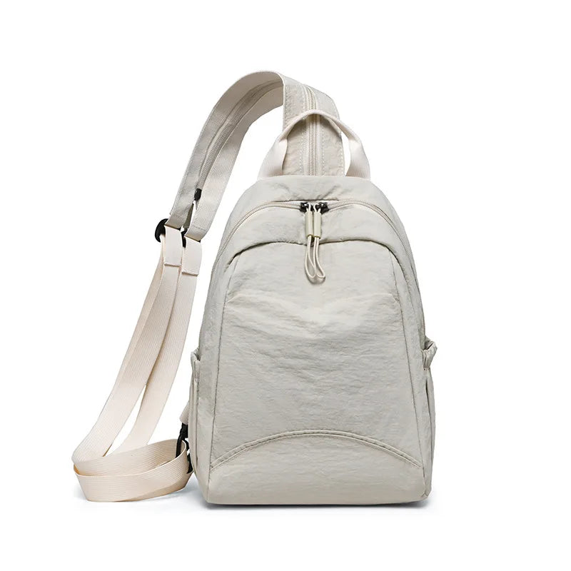Casual Backpack Women's New Lightweight Crossbody Bag Large Capacity Student Schoolbag Travel Backpack Chest Bag Small Backpack