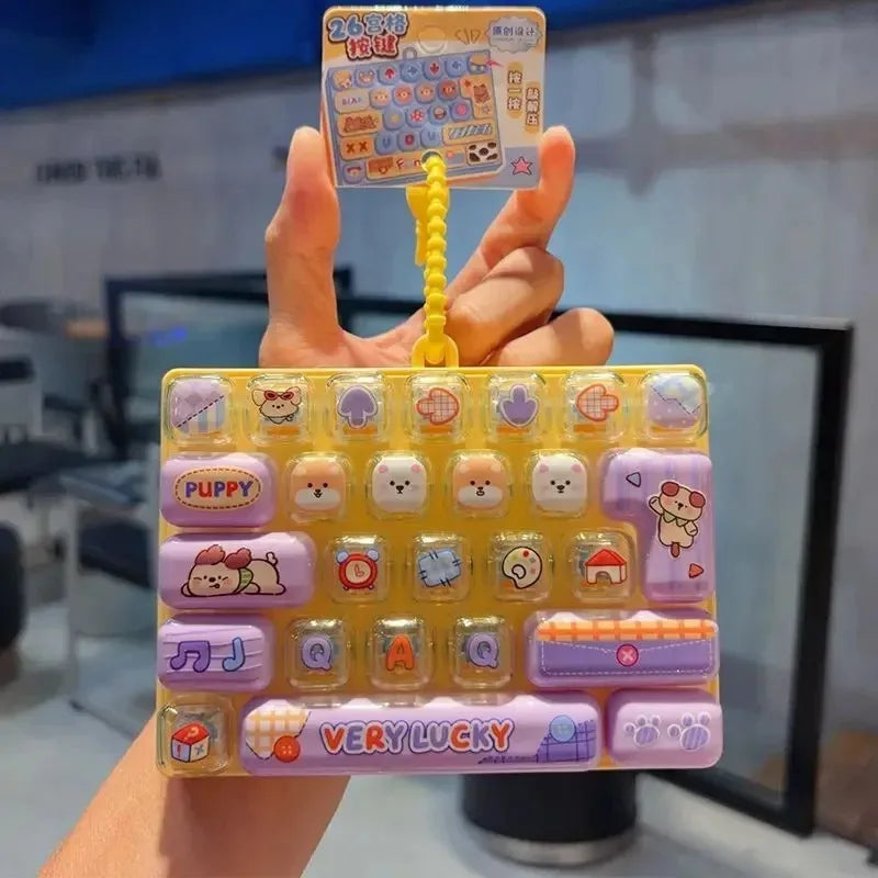 26Grid Keycap /*Clicker Anti Stress Fidget Keyboard Keychain Decompression Button Cartoon Hand Relax Party Favor Gift 26구 키캡 키링
