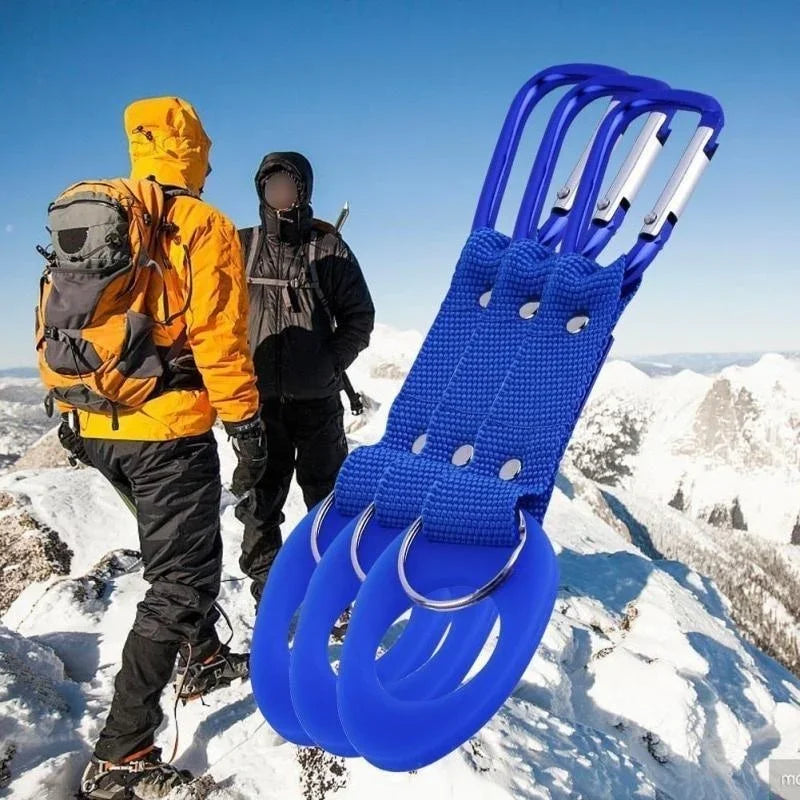 1pc Sports Outdoor Kettle Buckle Carabiner Water Bottle Holder Camping Hiking Aluminum Rubber Buckle Hook High Quality
