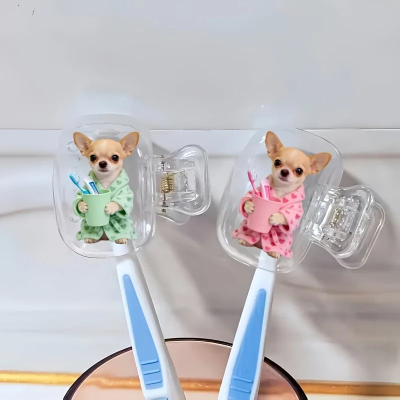 2pcs Chihuahuas Portable Dustproof Odorless Toothbrush Case Suitable for Various Sizes of Travel Kits with Ventilation Holes