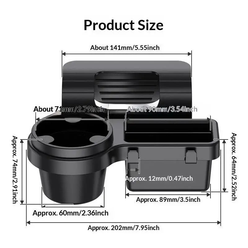2-in-1 Car Cup Stand Phone Holder Mount Scratch Resistant Hanging Storage Tray for Car Side Door Window Travel Accessories