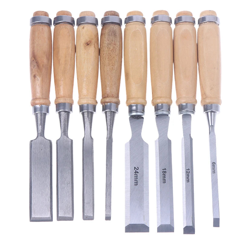**6/12/18/24mm 4 Pcs Wood Carving Chisels Set Professional For Woodworking With Ergonomic Wood Carving Tools DIY Auxiliary Tools