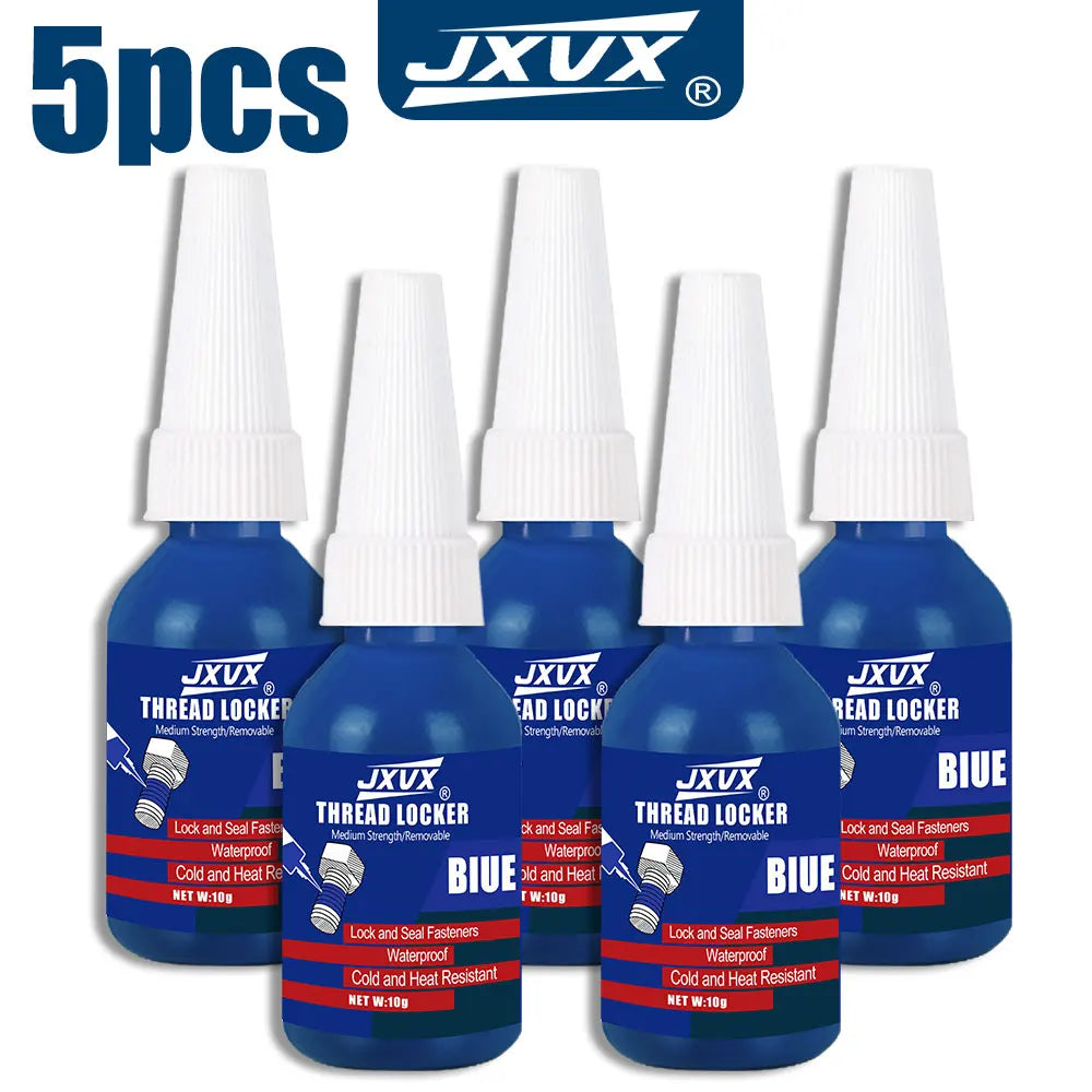 Medium Strength Blue Anaerobic Glue, (Equivalent to Loctite) Anaerobic Adhesive Sealant Medium-High Strength, Oil and High Temperature Resistant Blue, Removable, 10ml