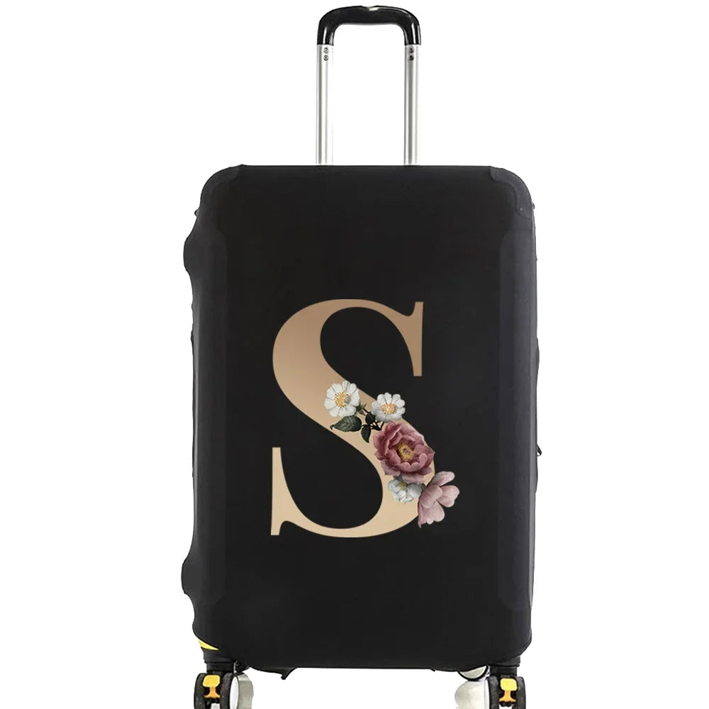 Travel Suitcase Protective Covers Thick Elastic Luggage Cover Protector for 18"-28"Baggage Travel Bag Case Gold Letter Printed