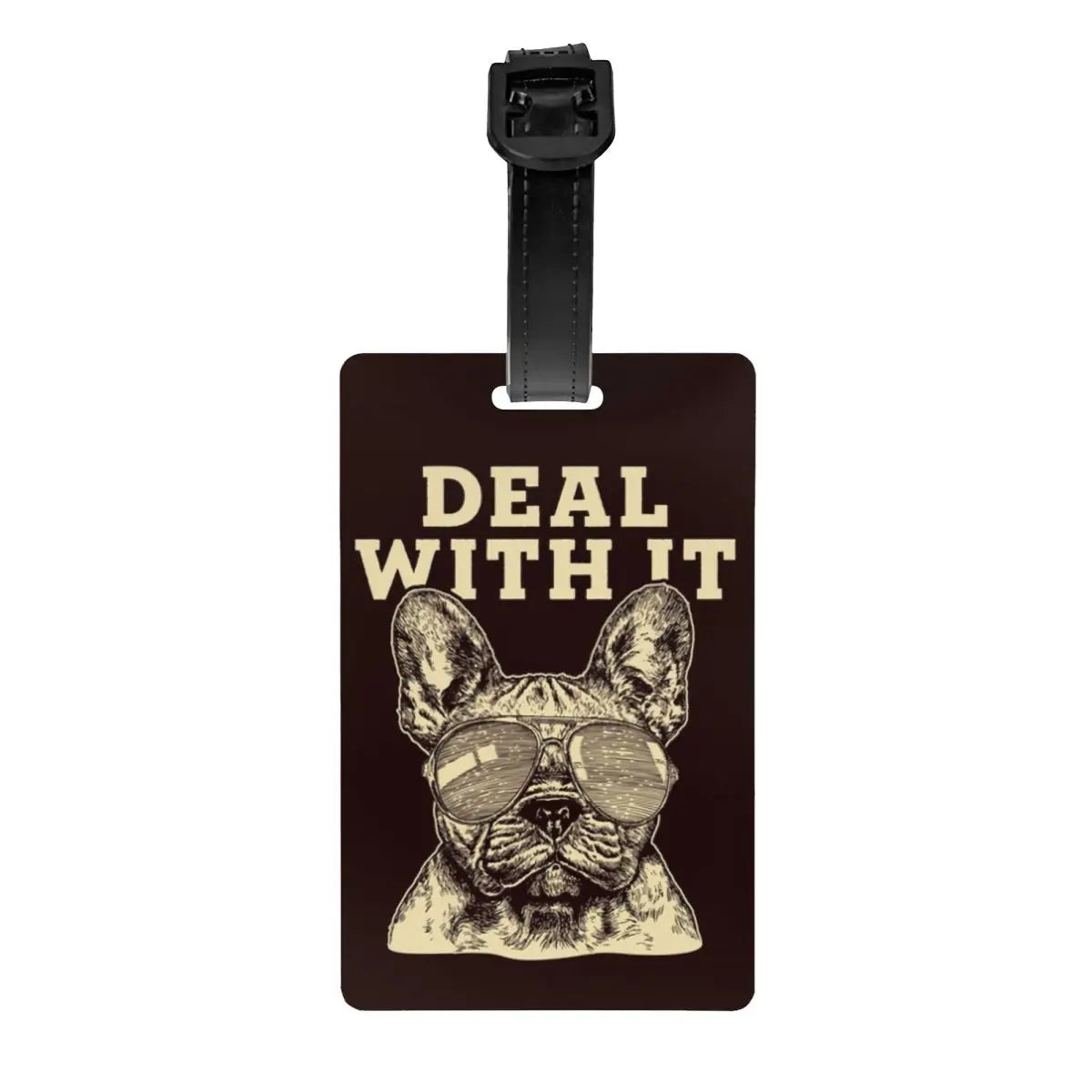 Funny Frenchies French Bulldog Luggage Tag for Suitcases Fashion Dog Animal Baggage Tags Privacy Cover Name ID Card
