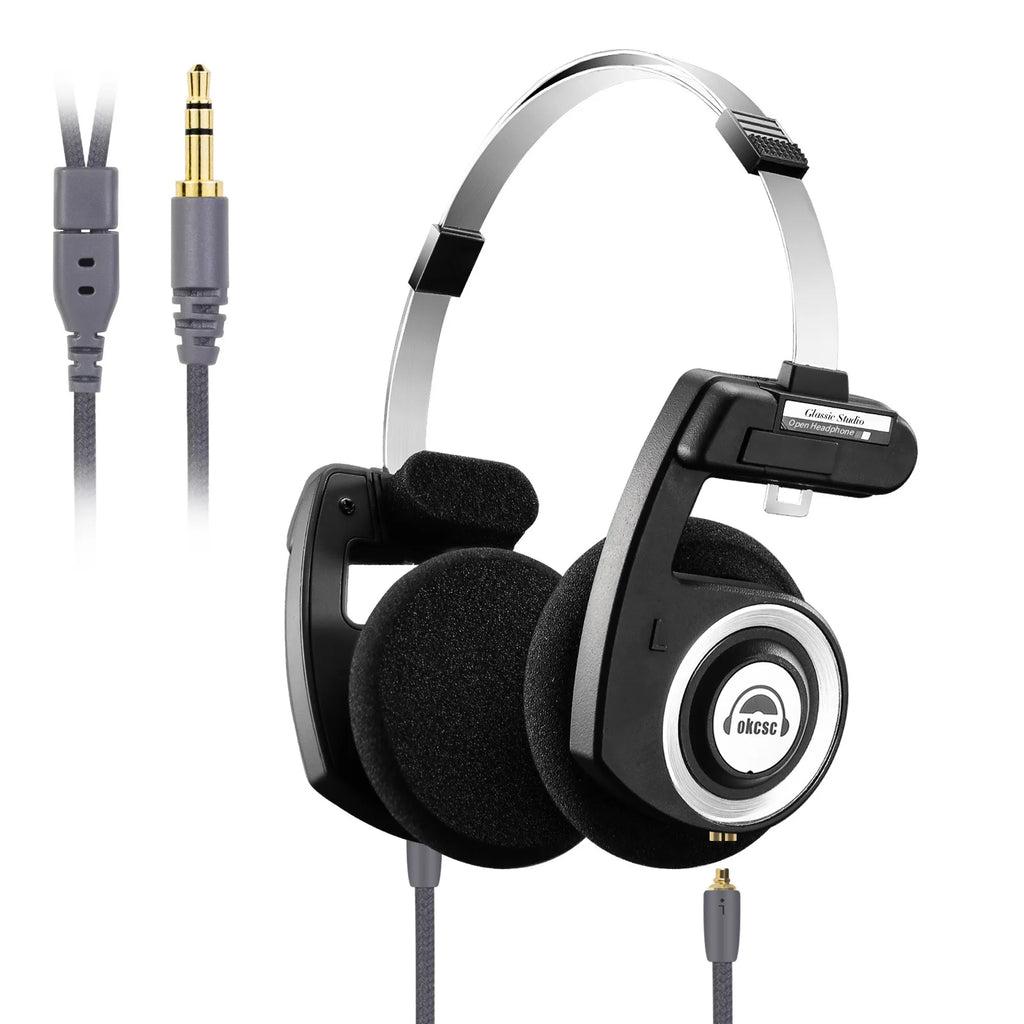 OKCSC Retro 3rd Generation Headphone Only Bluetooth Version 2-in-1 Wired/Wireless Earphones 40mm Driver Open End HiFi Headset