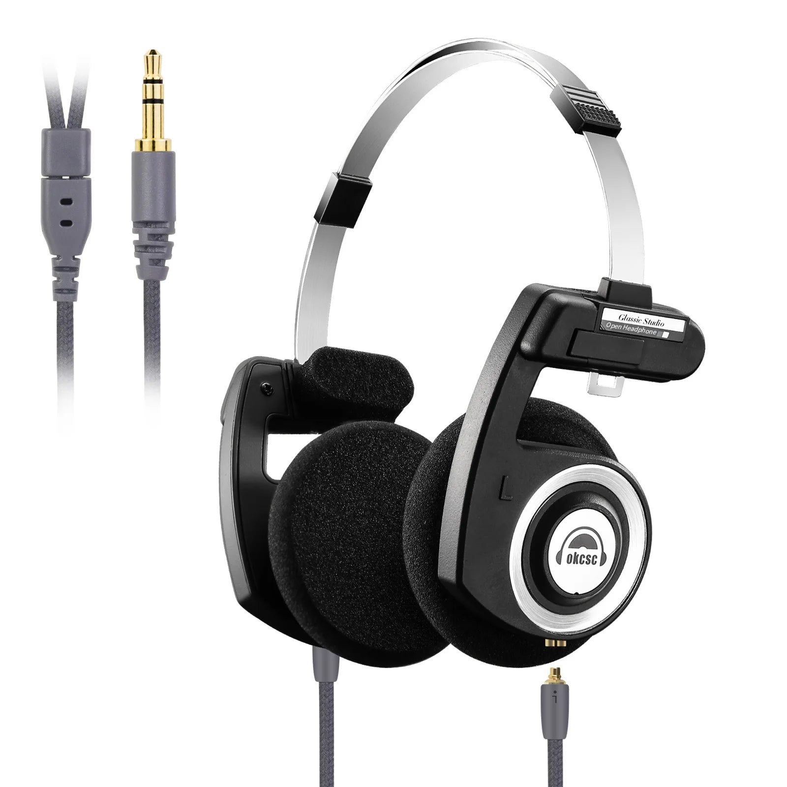 OKCSC Retro 3rd Generation Headphone Only Bluetooth Version 2-in-1 Wired/Wireless Earphones 40mm Driver Open End HiFi Headset