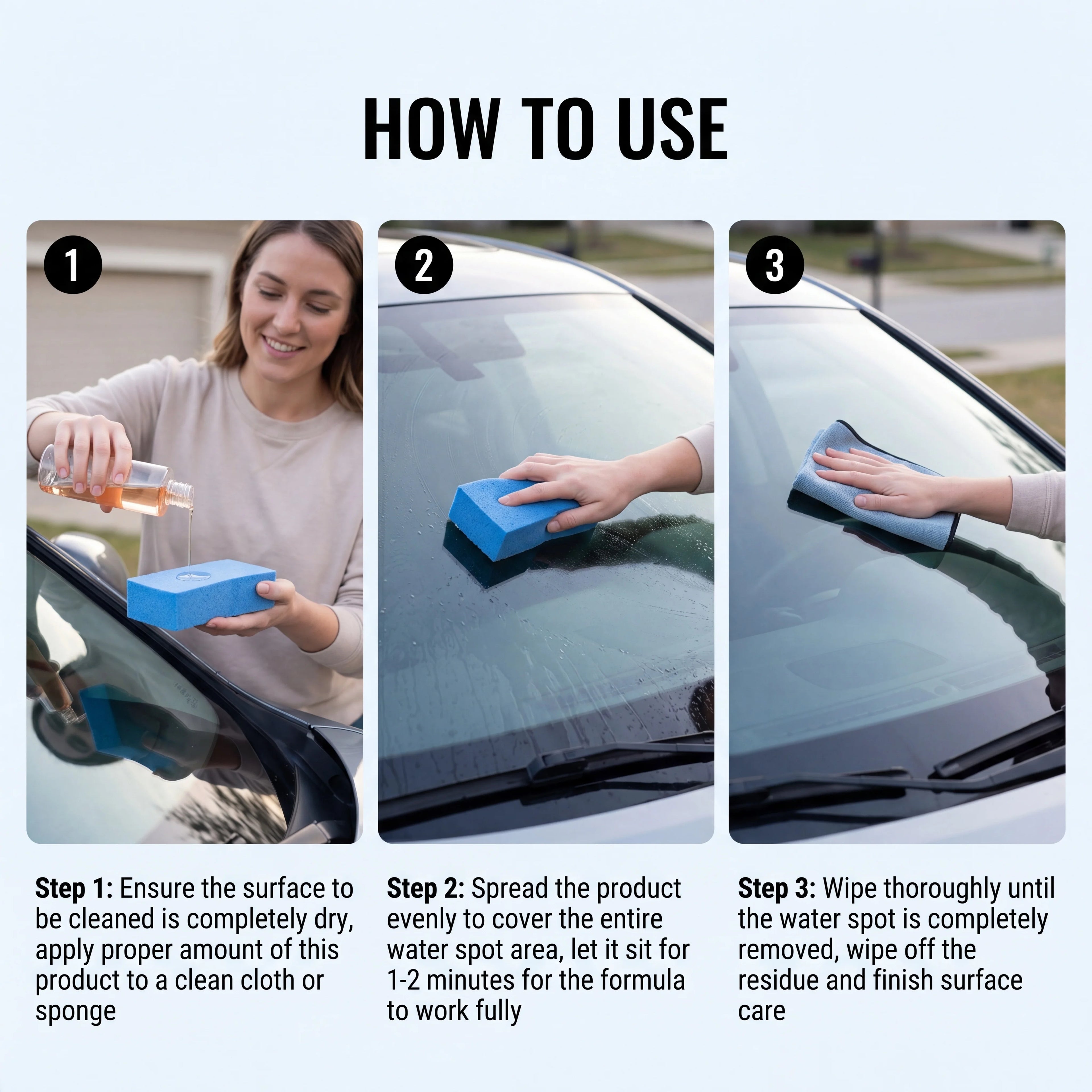 Car Water Spot Remover Hard Water Stain Remover for Car Paint Glass Metal Automotive Detailing Restores Shine 100ml Autocare