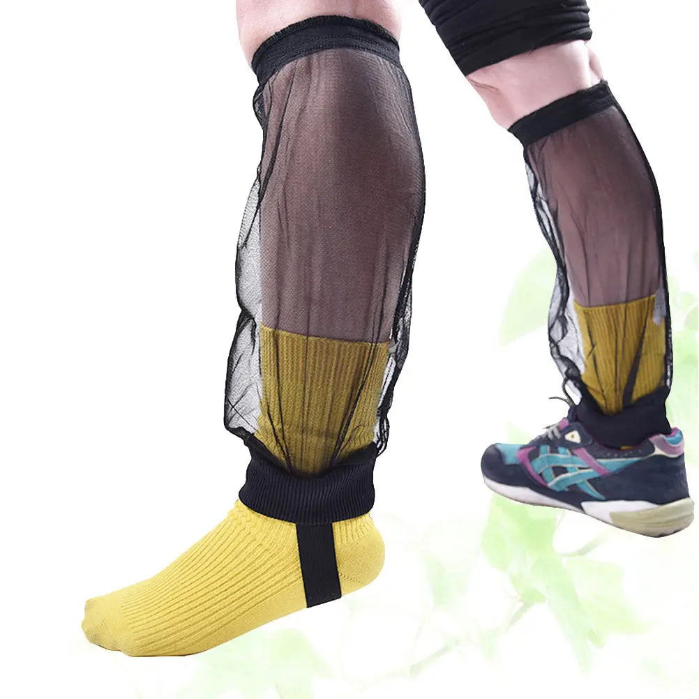 Ultra-Lightweight Anti-Bite Mesh Net Pants for Outdoor Hiking Camping Fishing Gardening Travel with Ankle Protection Black