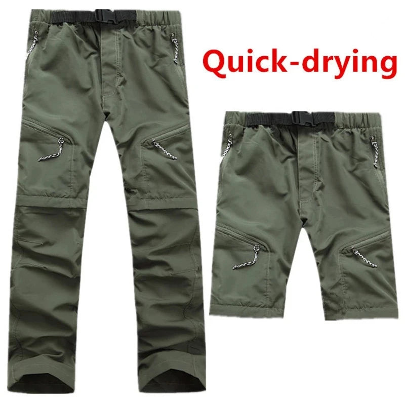 Hiking Pants Men Summer Quick Dry Outdoor Waterproof Breathable Trousers Tactical Travel Camping Trekking Remove Trousers Shorts