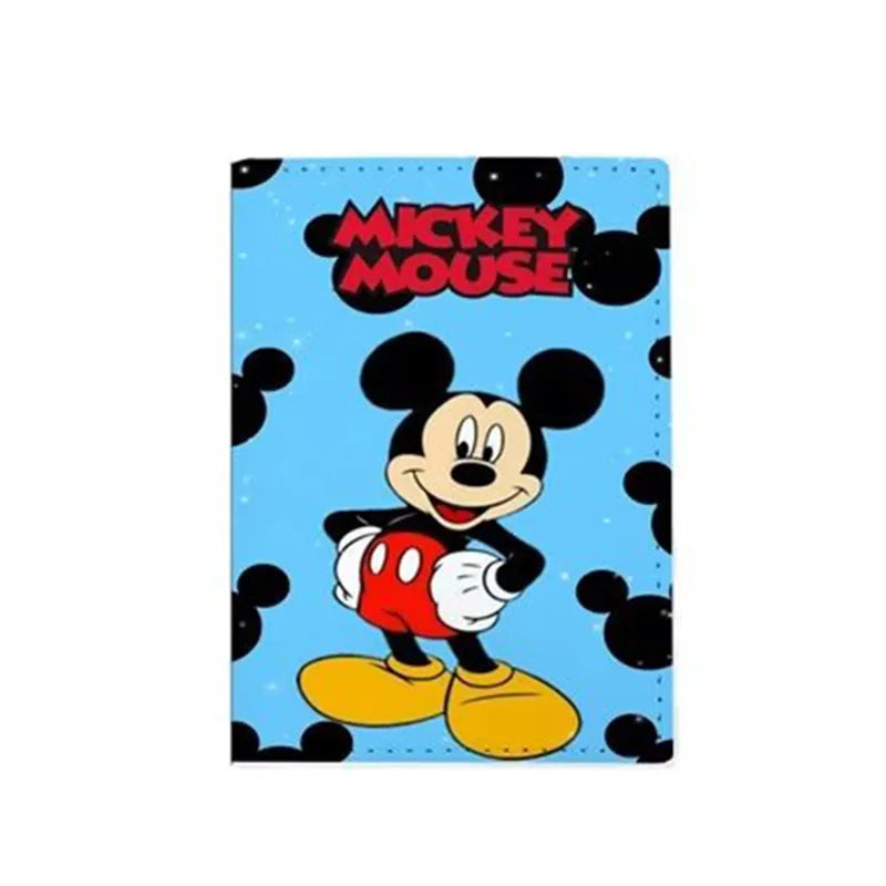 Disney Mickey Minnie Women Girls Travel Accessories Passport Cover Holder PU Leather Unisex ID Bank Card Holders Wedding Gifts