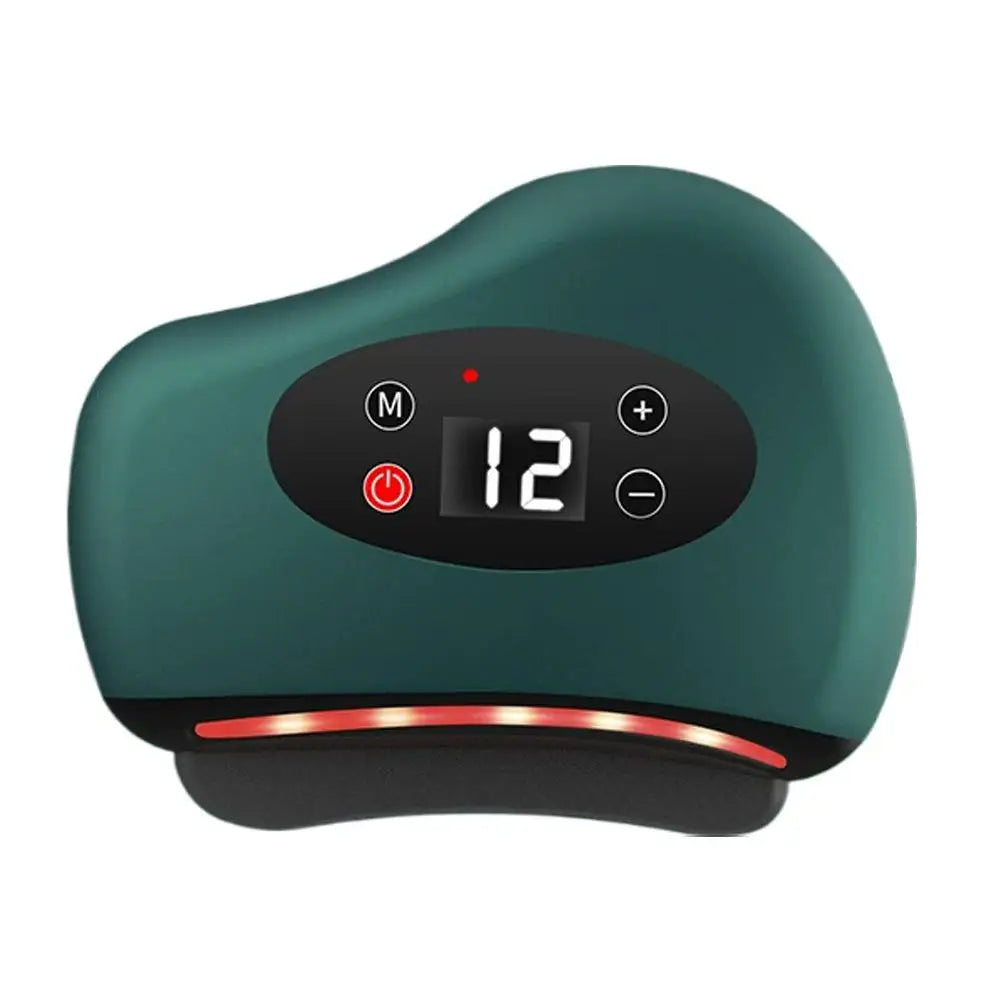 Massageador elétrico guasha, compressa quente, massageador de olhos, pedra, aquecimento, vibração, raspagem, pescoço, rosto, lev