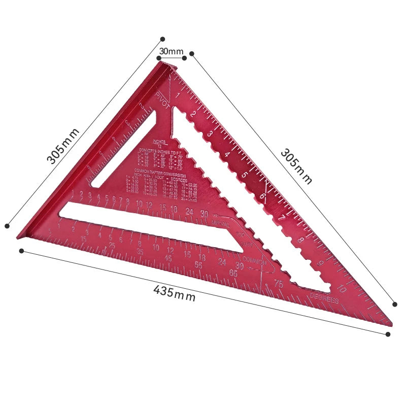 Woodworking Aluminum Alloy Triangle Gauges Measuring Gauging Tools High Precision Marker Angle Ruler Metric and Imperial