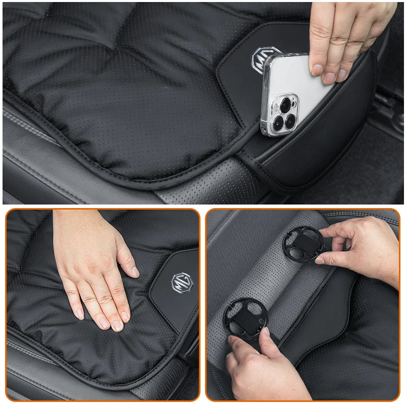 Car Seat Cushion Seat Protector Cover Leather Storage Pad Accessories For Morris Garages MG 6 3 5 7 TF ZR ZS HS GS GT Hector RX5