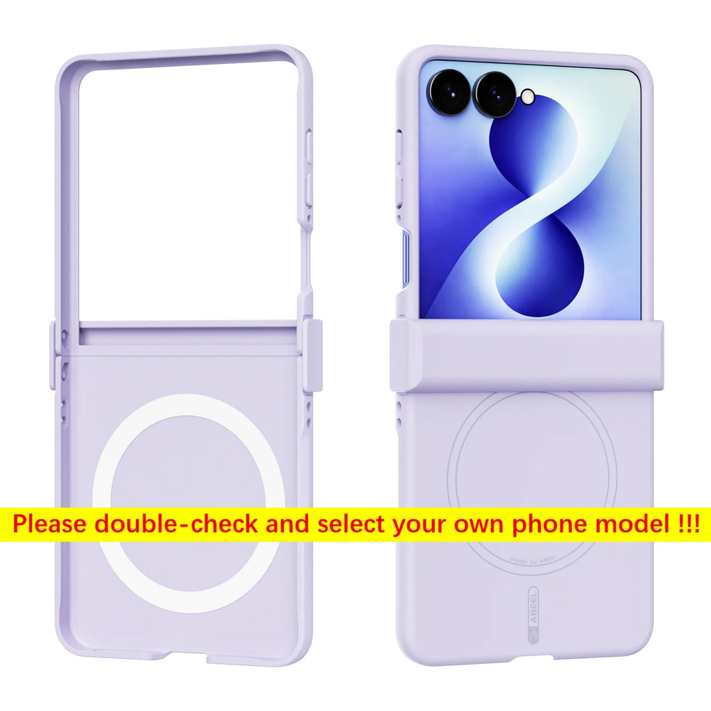 For Samsung Galaxy Z Flip8 7 FE 6 5 Phone Case Magnetic Silicone Wireless Charging Three-In-One Hinge Tough PC Cover Hard Fundas