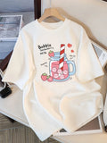 Plus Size Delicious Strawberry Drink Printed Women's T-shirt Summer Breathable Casual Sports Cool Short Sleeve Women Y2K Tops