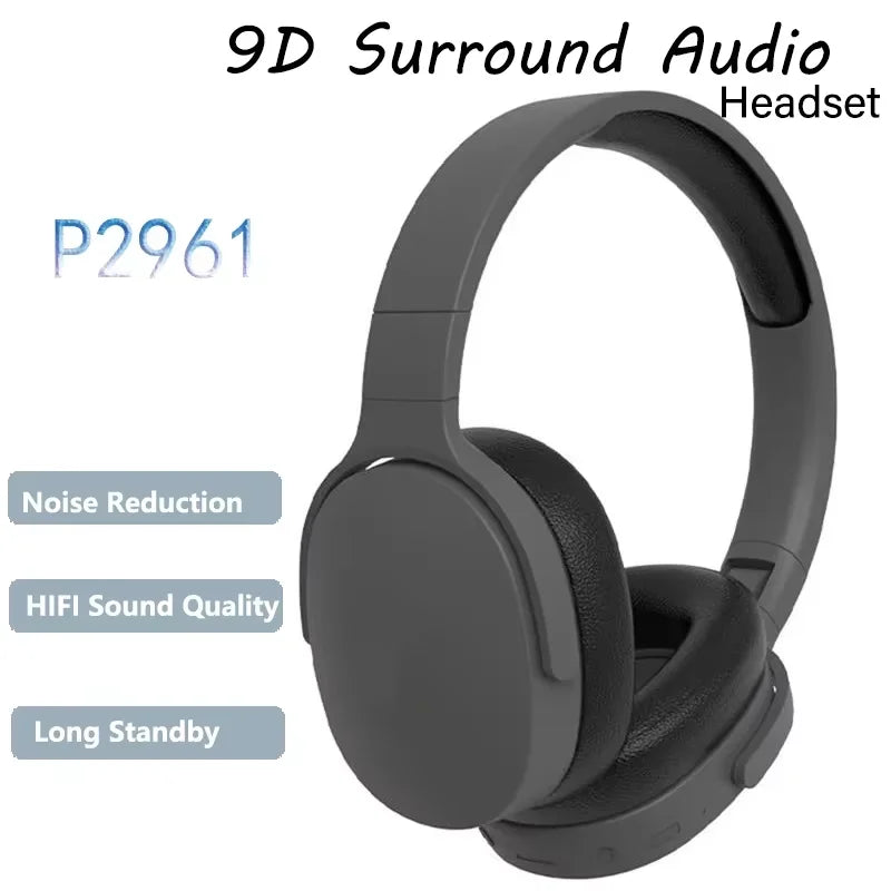P2961 Wireless Bluetooth Headphones HiFi Stereo  Noise Cancelling Headsets Sport Gaming Music Earphones With Mic 2026 NEW