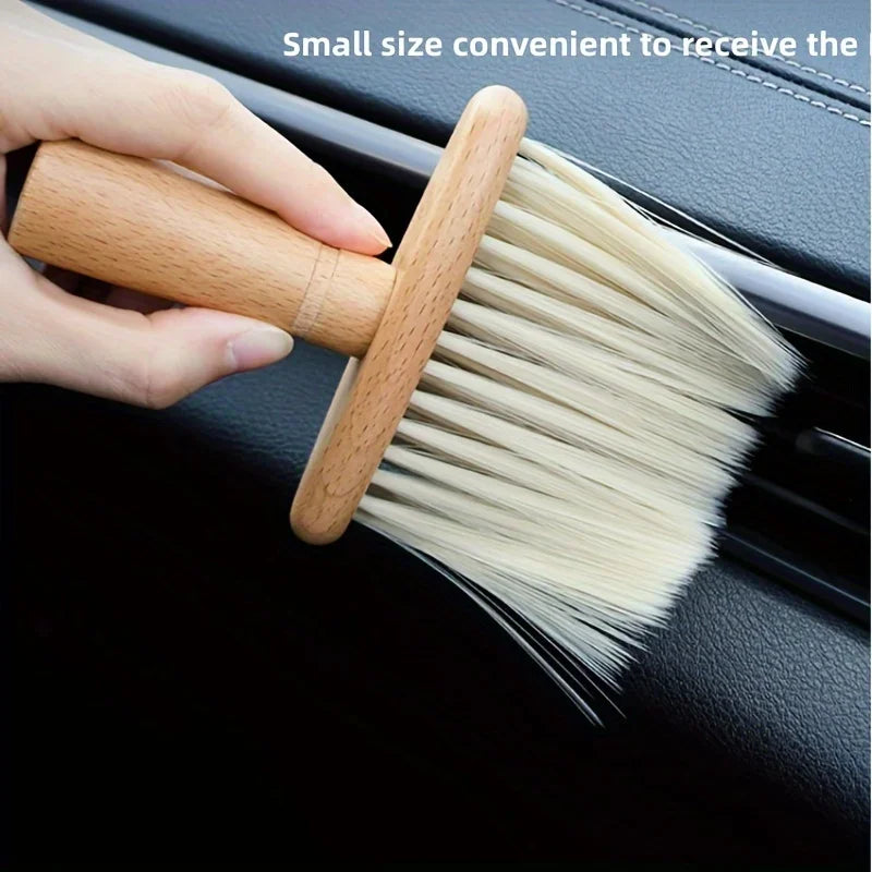 Solid Wood Car Air Vent Dust Remover Brush, Car Dust Removal Brush Soft Bristle Brush Car Interior Car Cleaning Accessaries