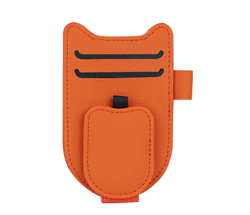 Magnetic Car Sunglasses Holder Sun Visor Glasses Clip PU Eyeglasses Hanger Portable Ticket Card Clip Auto Accessories