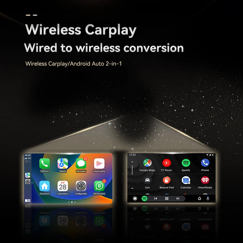 2026 Wireless CarPlay Box, suitable for Android Auto and iOS | High speed 5GHz WiFi, low latency, plug and play universal car adapter, supports wireless connection, OTA online updates, compatible with most cars, USB power sup