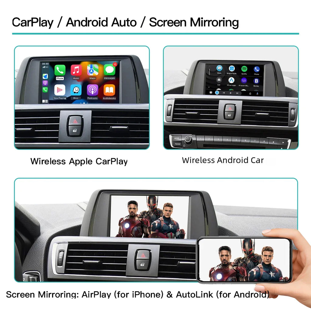 Wireless CarPlay Android Auto for BMW NBT CIC System 1 2 3 4 5 6 7 Series X1 X3 X4 X5 X6 MINI E60 E84 E70 F26 F25 F10 F11F20 F21