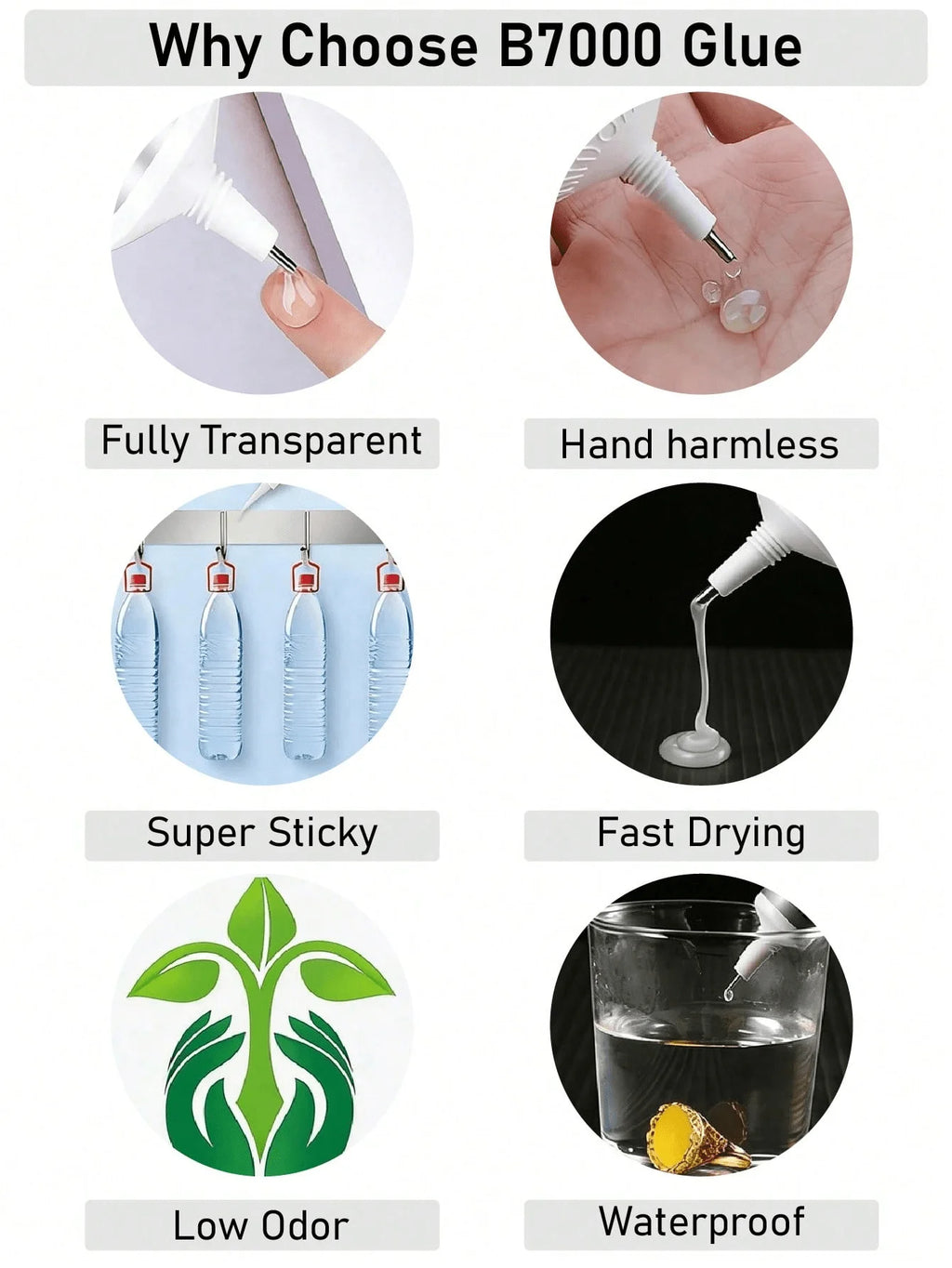 B-7000 Jewelry Glue,Strong Adhesive Bead Glue with Precision Tip,Quick Dry Adhesive for Jewelry Making Clothe Fabric DIY Crafts.