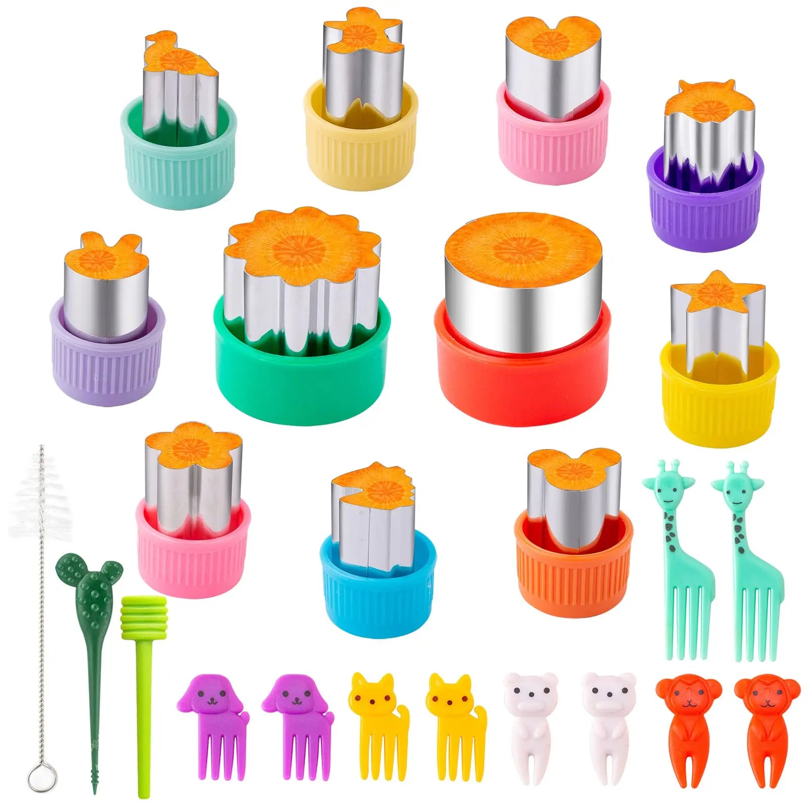 Animals Mini Vegetable Fruit Cutters Shapes Set for Kids Children DIY Cute Cookie Biscuits Cutter Food Bread Stamps Maker Mold